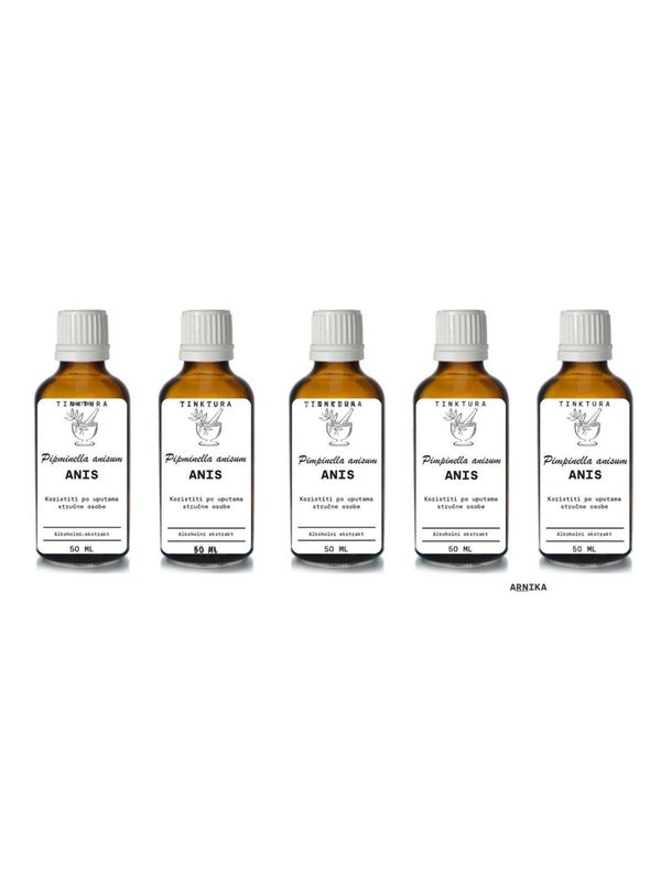 Tinktura od anisa - sjeme /Pimpinella anisum/ 50 ml - 5 komada