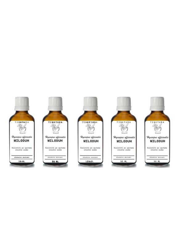 Tinktura od miloduha /Hyssopus officinalis/ 50 ml - 5 komada