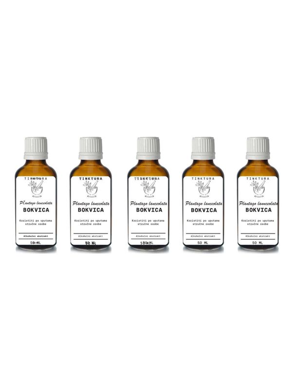 Tinktura od bokvice /Plantago lanceolata/ 50 ml - 5 komada