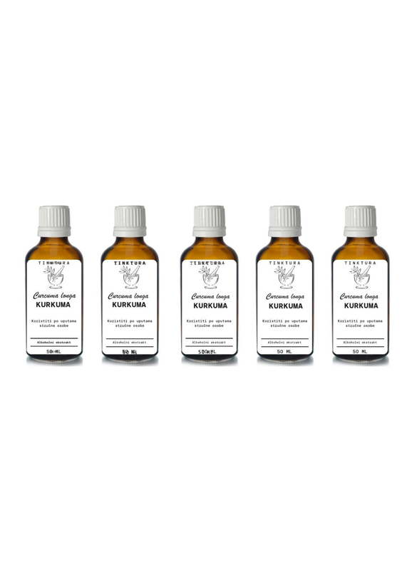 Tinktura od kurkume (turmerica) /Curcuma longa/ 50 ml - 5 komada