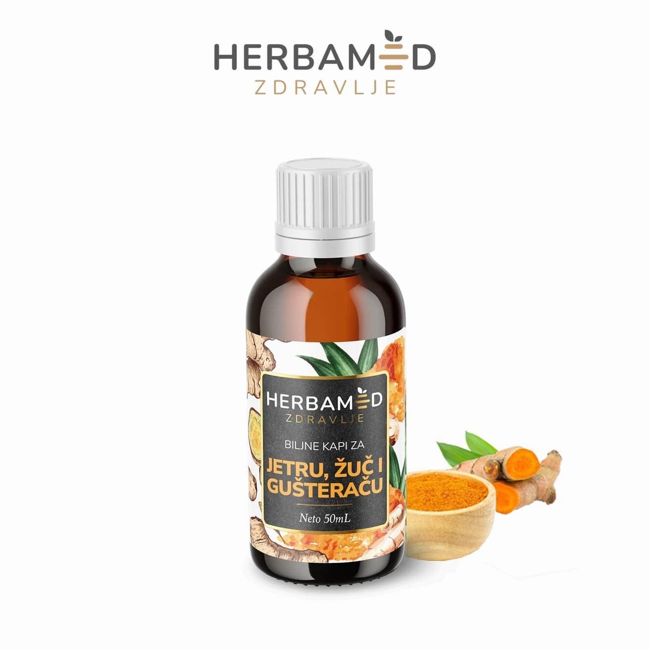Herbamed kapi za jetru, žuč i gušteraču 50ml