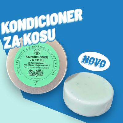 Prirodni čvrsti kondicioner za kosu s ruzmarinom, lavandom, aloe verom, mentom i morskom bukovinom