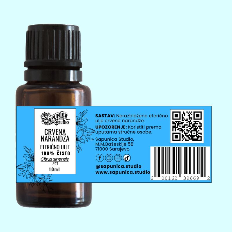 Eterično ulje crvene narandža - Citrus sinensis 10 ml Eterično ulje crvene narandža - Citrus sinensis 10 ml