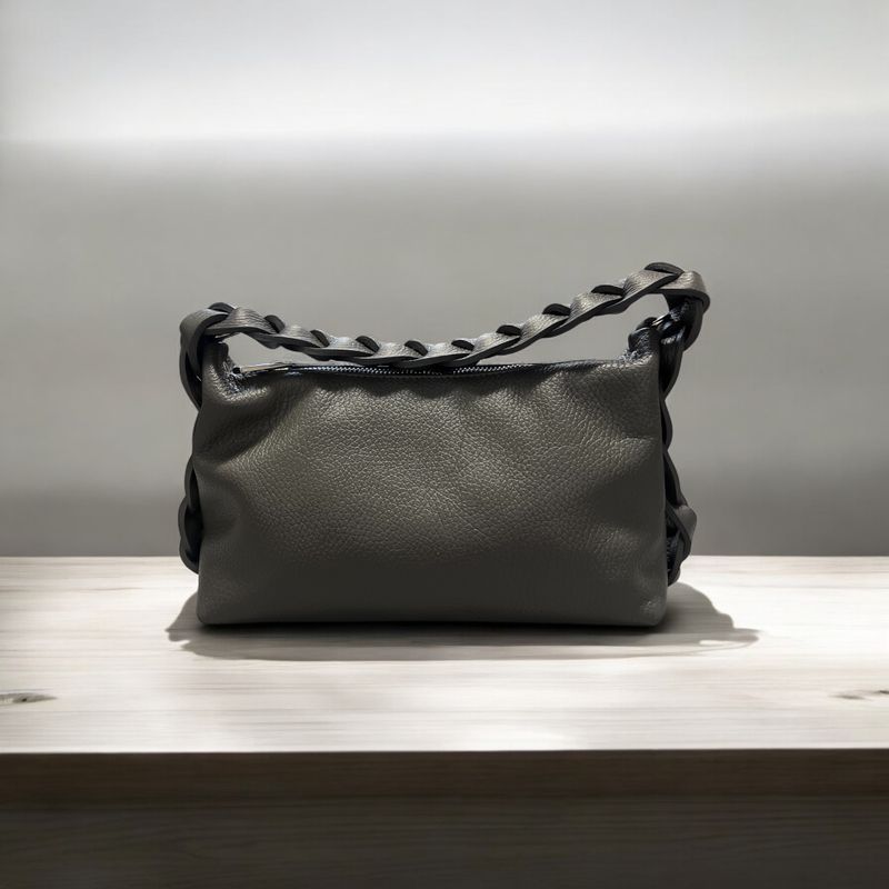 Ledertasche grau