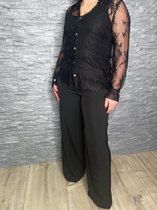 Maryley Spitzenbluse Langarm