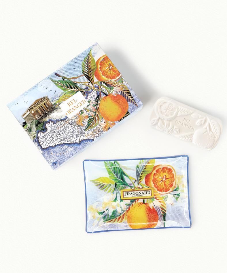 Bel Oranger, Fragonard, Parfümseife mit Seifenschale