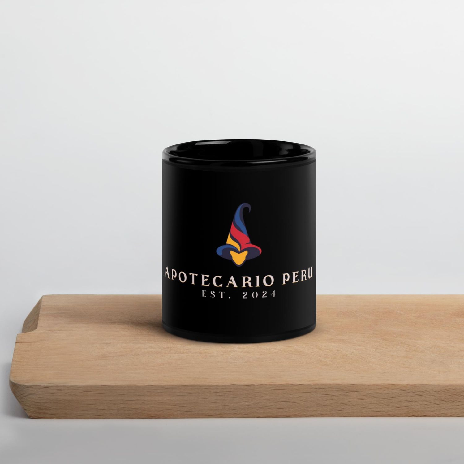 A.P. Black Glossy Mug