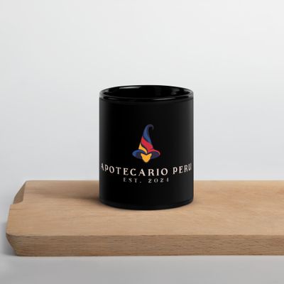 A.P. Black Glossy Mug