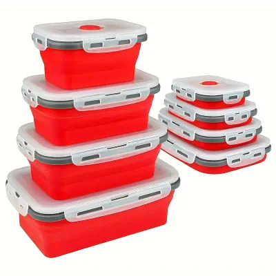 Red Collapsible Container