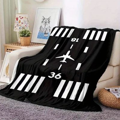 Aircraft Runway Print Blanket