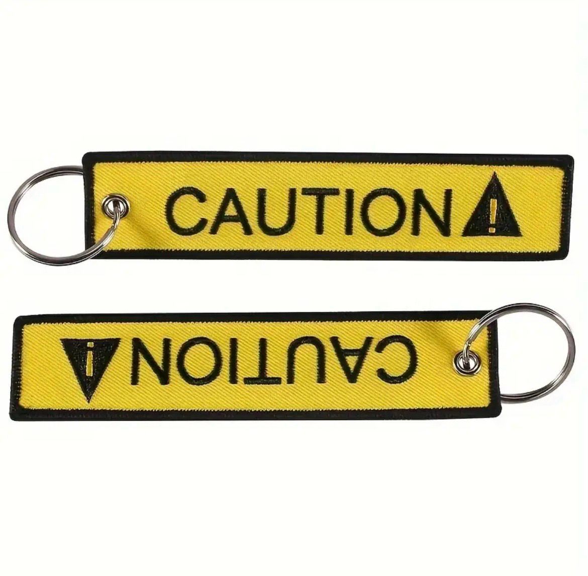 Caution Keychain