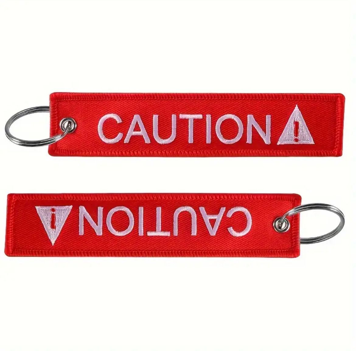 Caution Keychain