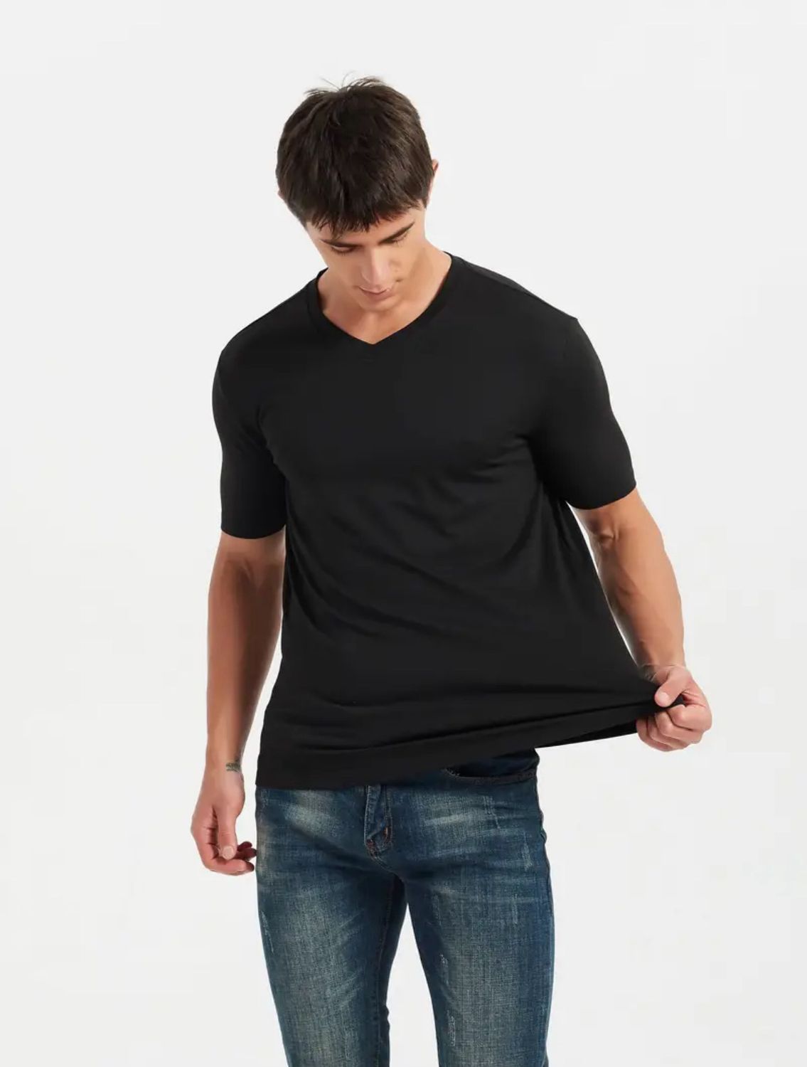 Black V-Neck Undershirt