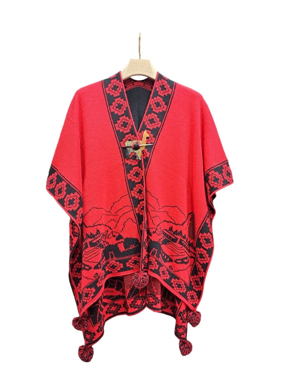 Red Ruana Cloak
