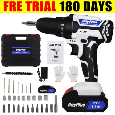 21V Portable Cordless Power Drill Set