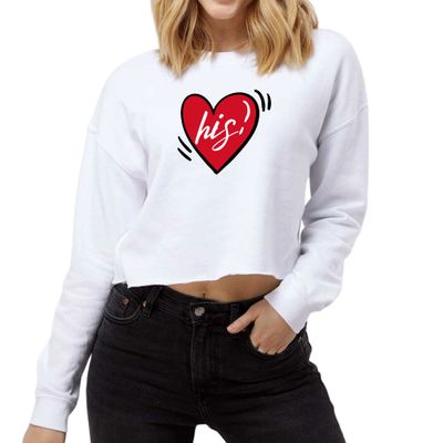 Womens Cropped Graphic Sweatshirt, Say it Soul His Heart, Couples