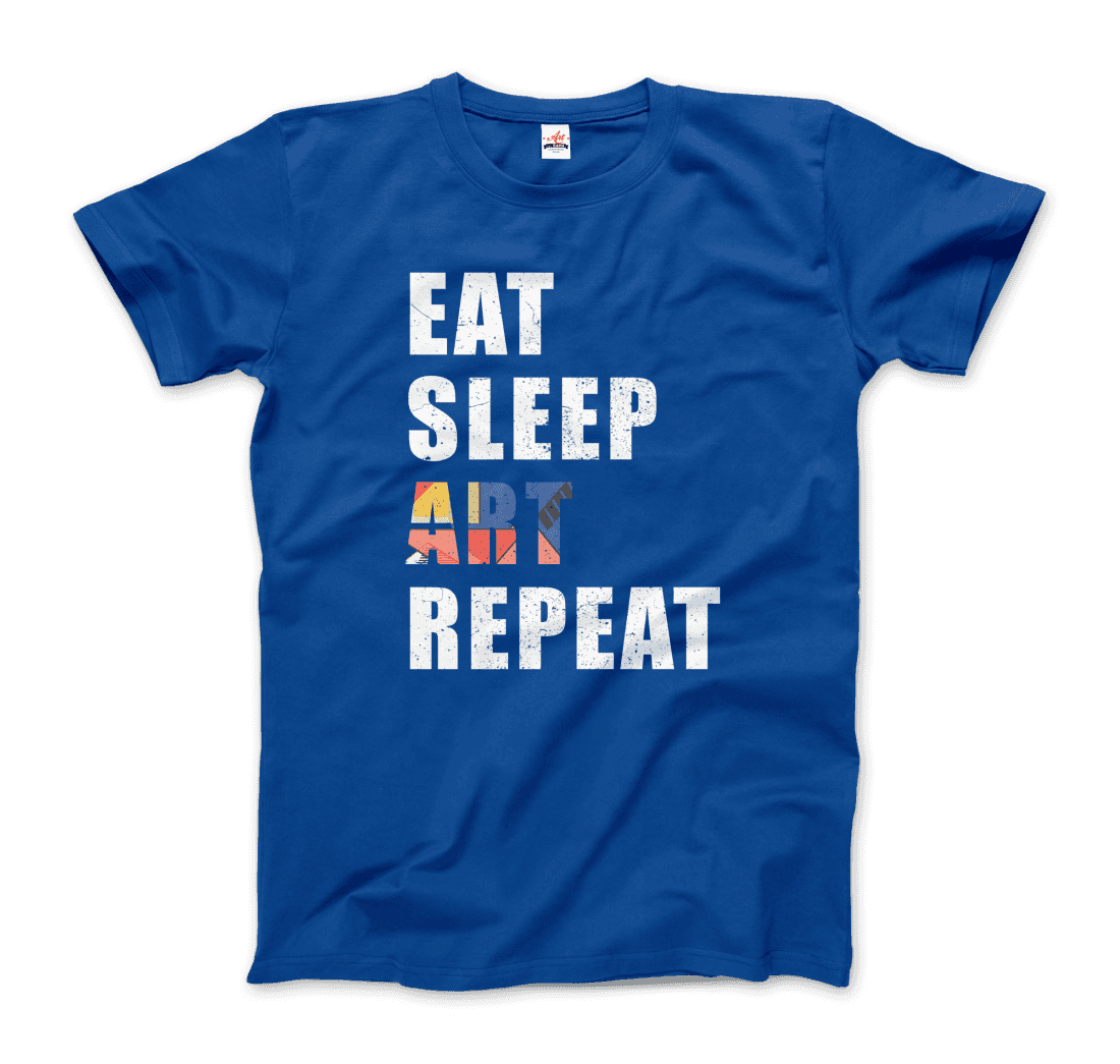 Eat, Sleep, Art, Repeat Distressed Design T-Shirt