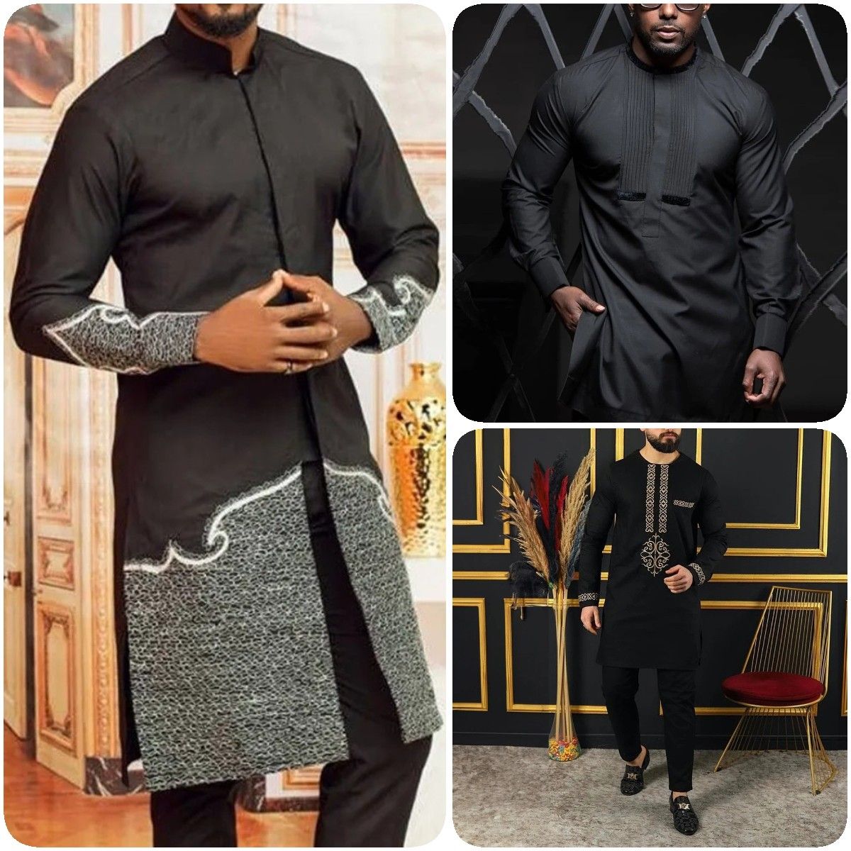 Long Sleeve Embroidered African Suit