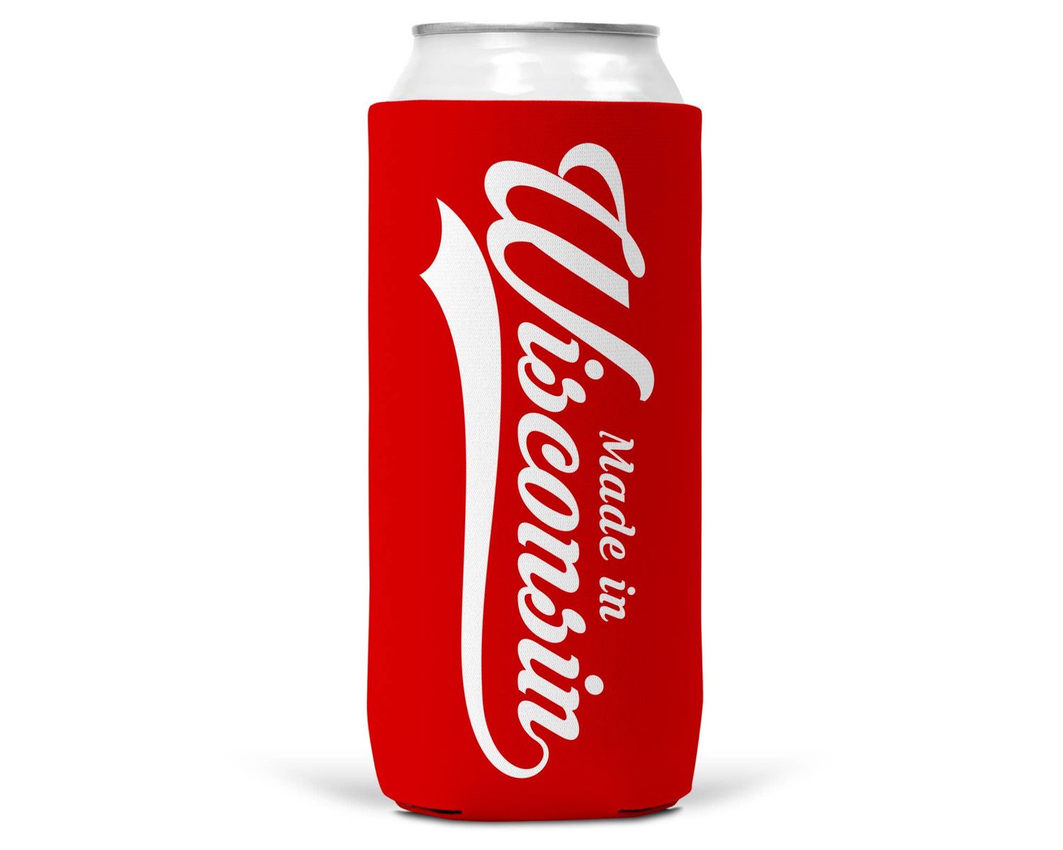 Made In Wisconsin SLIM CAN Coozie/Cooler for 12oz Slim Cans
