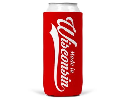 Made In Wisconsin SLIM CAN Coozie/Cooler for 12oz Slim Cans
