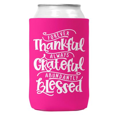 Thankful Grateful Blessed Can Coozie Cooler for 12oz Cans