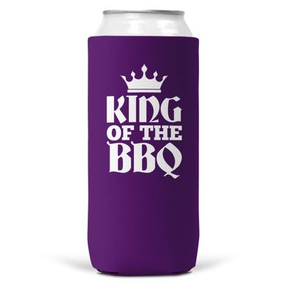 King Of The BBQ SLIM CAN Coozie Cooler | 12oz Slim Cans