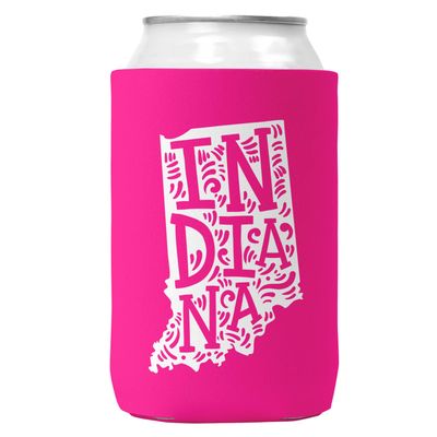 Indiana Can Coozie Cooler for 12oz Cans Indiana State Koozie