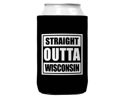 Straight Outta Wisconsin Can Koozie Cooler for 12oz Cans