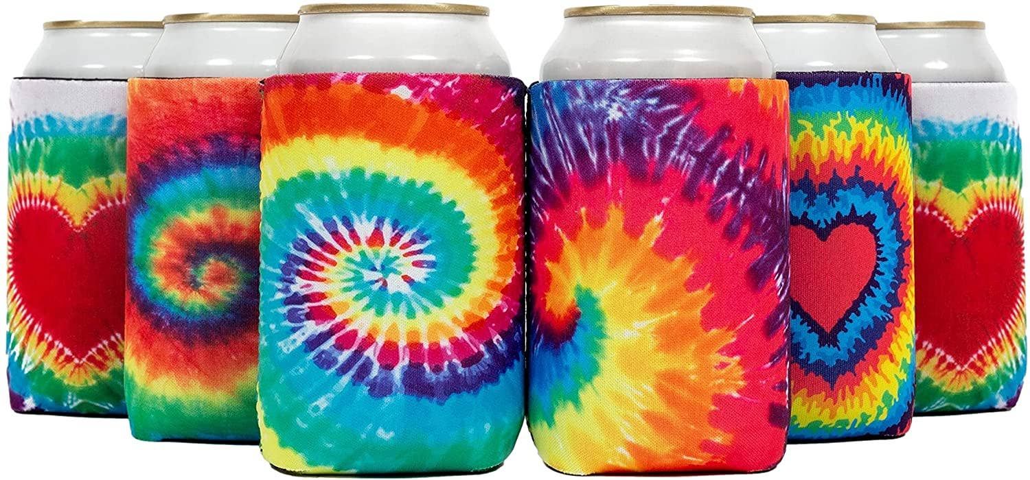 Tie Dye Can Coozie Cooler for 12oz Cans (6 Pack)