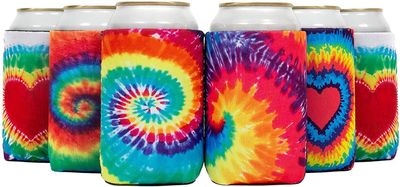Tie Dye Can Coozie Cooler for 12oz Cans (6 Pack)