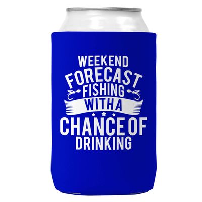 Weekend Forecast Fishing Can Coozie Cooler for 12oz Cans
