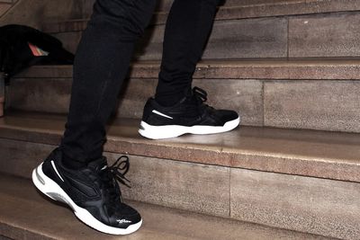 Men&#39;s High Arch Firm Support All-In-One Black Walking Shoes, Comfort &amp; Performance Style