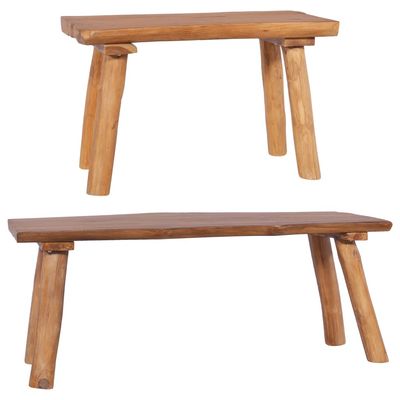 vidaXL Plant Stand Outdoor Patio Bench for Porch Backyard Solid Wood Teak