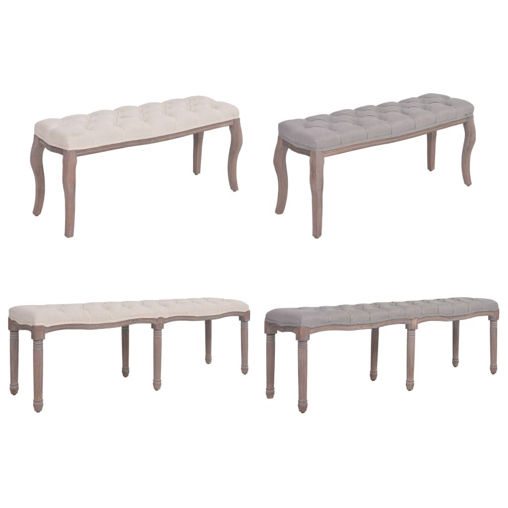 vidaXL Entryway Bench Dining Bench for Bedroom Living Room Fabric Solid Wood