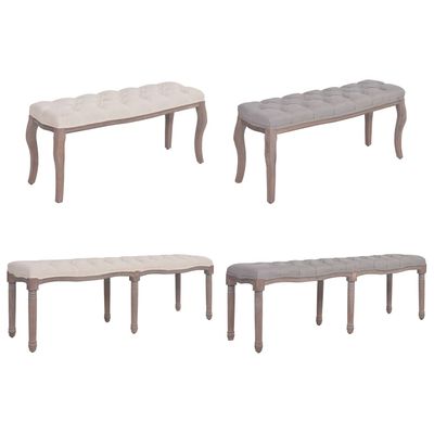 vidaXL Entryway Bench Dining Bench for Bedroom Living Room Fabric Solid Wood