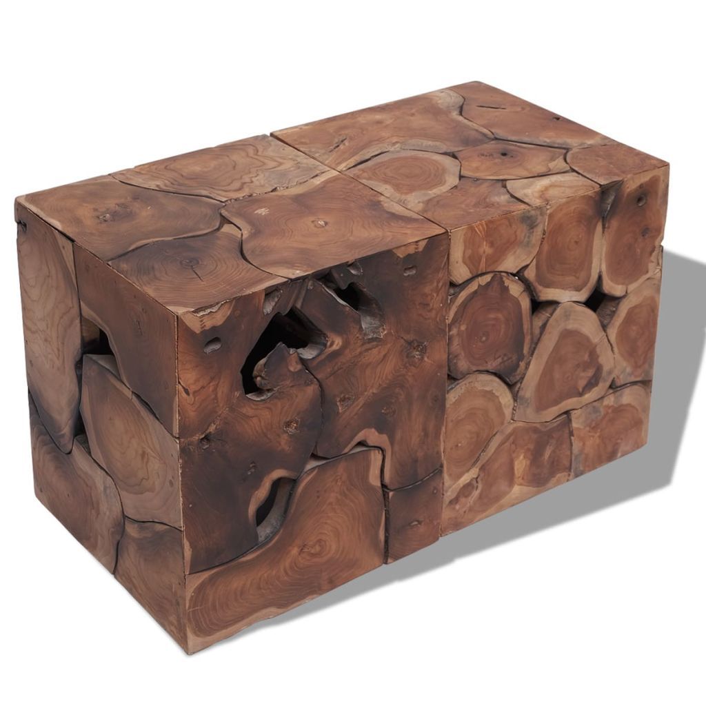 vidaXL 1/2/4x Solid Teak Wood Stool Footrest Home Furniture Side Couch Table