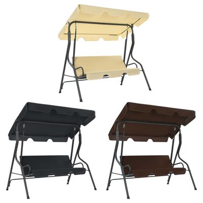 vidaXL Patio Swing Chair Outdoor Bench with Canopy and Cushion Swing Seat