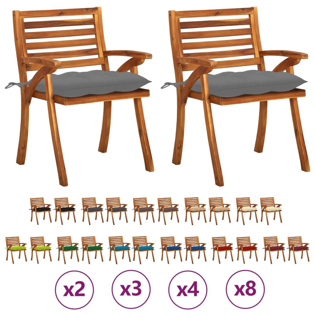 vidaXL Patio Dining Chairs Outdoor Chair for Deck Garden Solid Wood Acacia