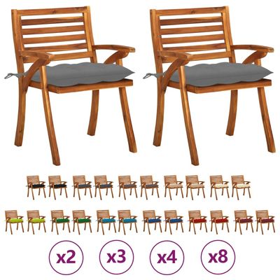 vidaXL Patio Dining Chairs Outdoor Chair for Deck Garden Solid Wood Acacia