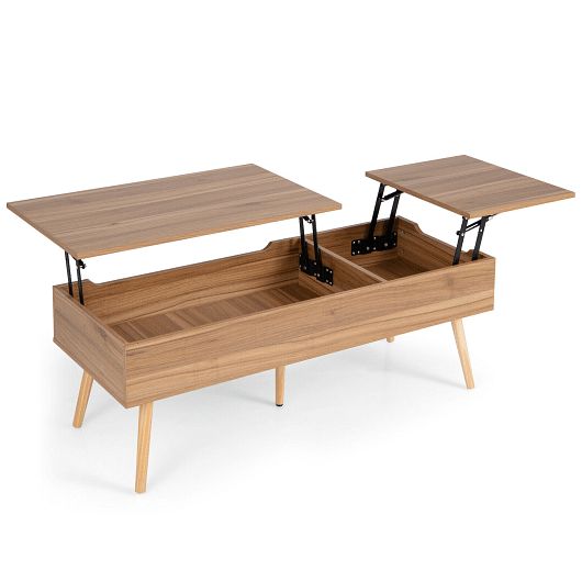 47 Inch Lift Top Coffee Table with 2 Hidden Compartments-Brown
