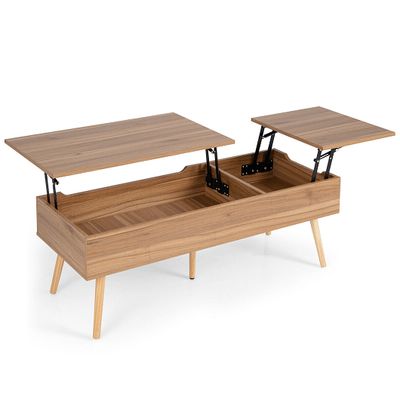 47 Inch Lift Top Coffee Table with 2 Hidden Compartments-Brown