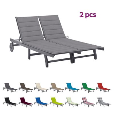vidaXL Patio Lounge Chair Sunbed Sunlounger with Cushion Solid Acacia Wood