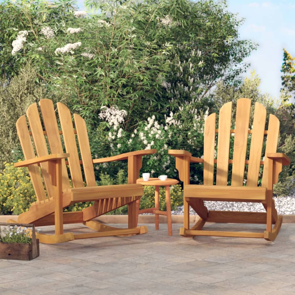 vidaXL Adirondack Chair Patio Lawn Chair Weather Resistant Solid Wood Teak