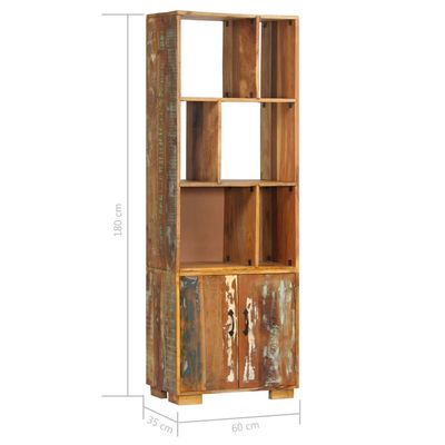 vidaXL Bookshelf Decor Cabinet Book Cabinet with 2 Doors Solid Reclaimed Wood
