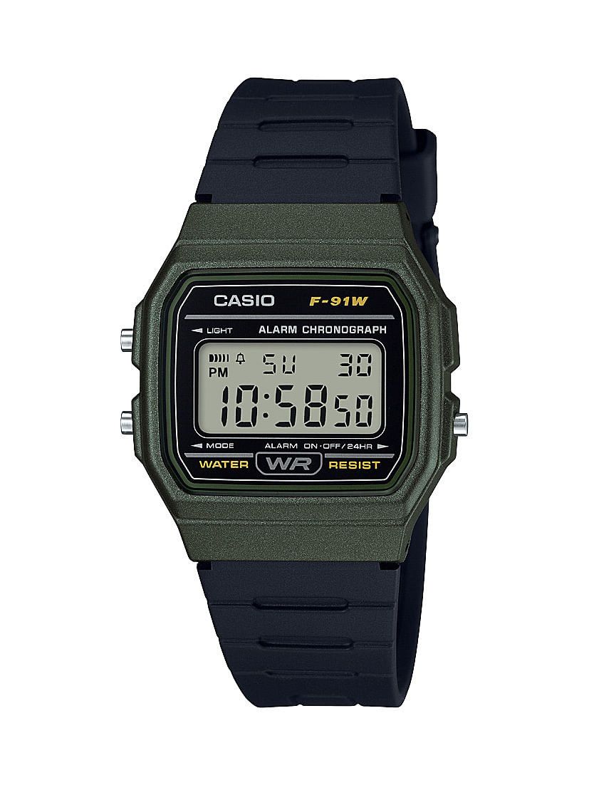 Casio Men&#39;s &#39;Classic&#39; Quartz Plastic and Resin Casual Watch, Color Black (Model: F-91WM-3ACF)