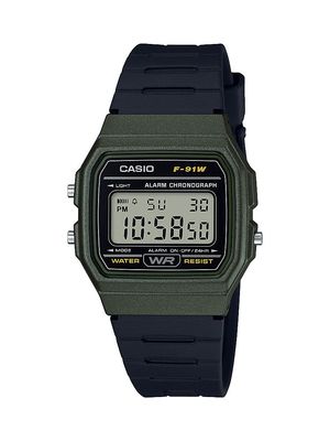 Casio Men&#39;s &#39;Classic&#39; Quartz Plastic and Resin Casual Watch, Color Black (Model: F-91WM-3ACF)