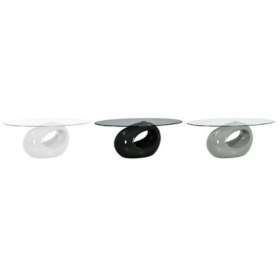 vidaXL Coffee Table Living Room End Table Side Sofa Table with Oval Glass Top