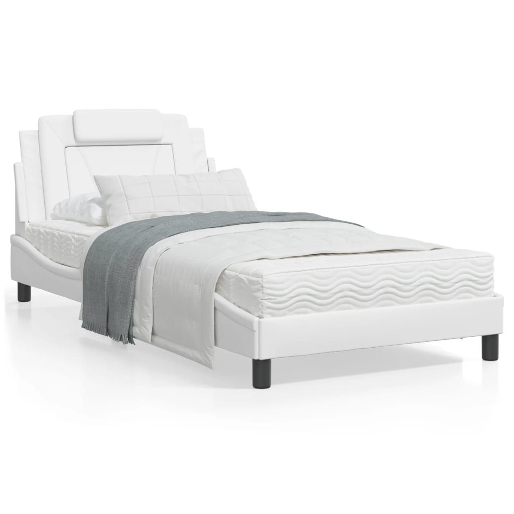 vidaXL Bed Frame with LED Lights Mattress Foundation Furniture Faux Leather