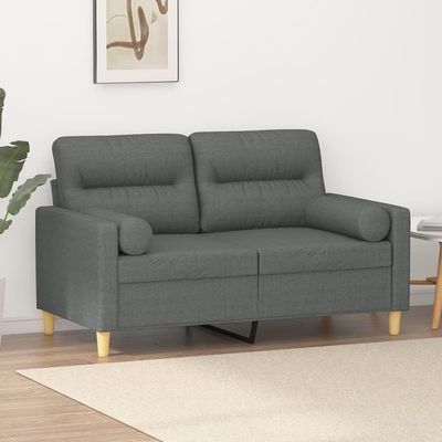 vidaXL Sofa Accent Upholstered 3-Seater Sofa Couch with Throw Pillows Fabric
