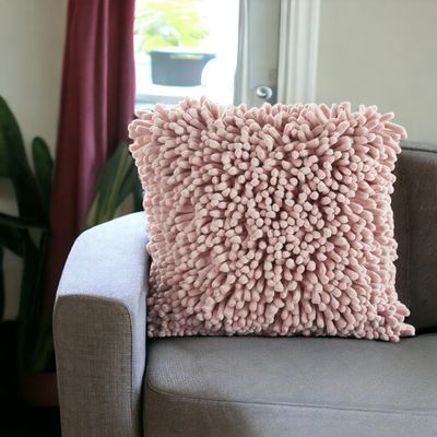 20&quot; Pale Pink Soft Nubby Shag Throw Pillow